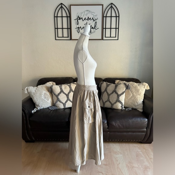 Vintage Y2K DKNY Maxi Length Button Snap Front Circle Skirt Size 14 Retro Summer - Picture 16 of 16